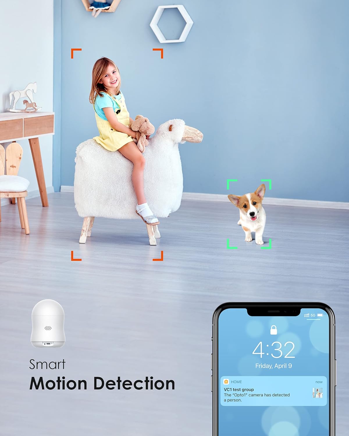 1080P Indoor Pan/Tilt Security Camera with Night Vision and 2-Way Audio R627176