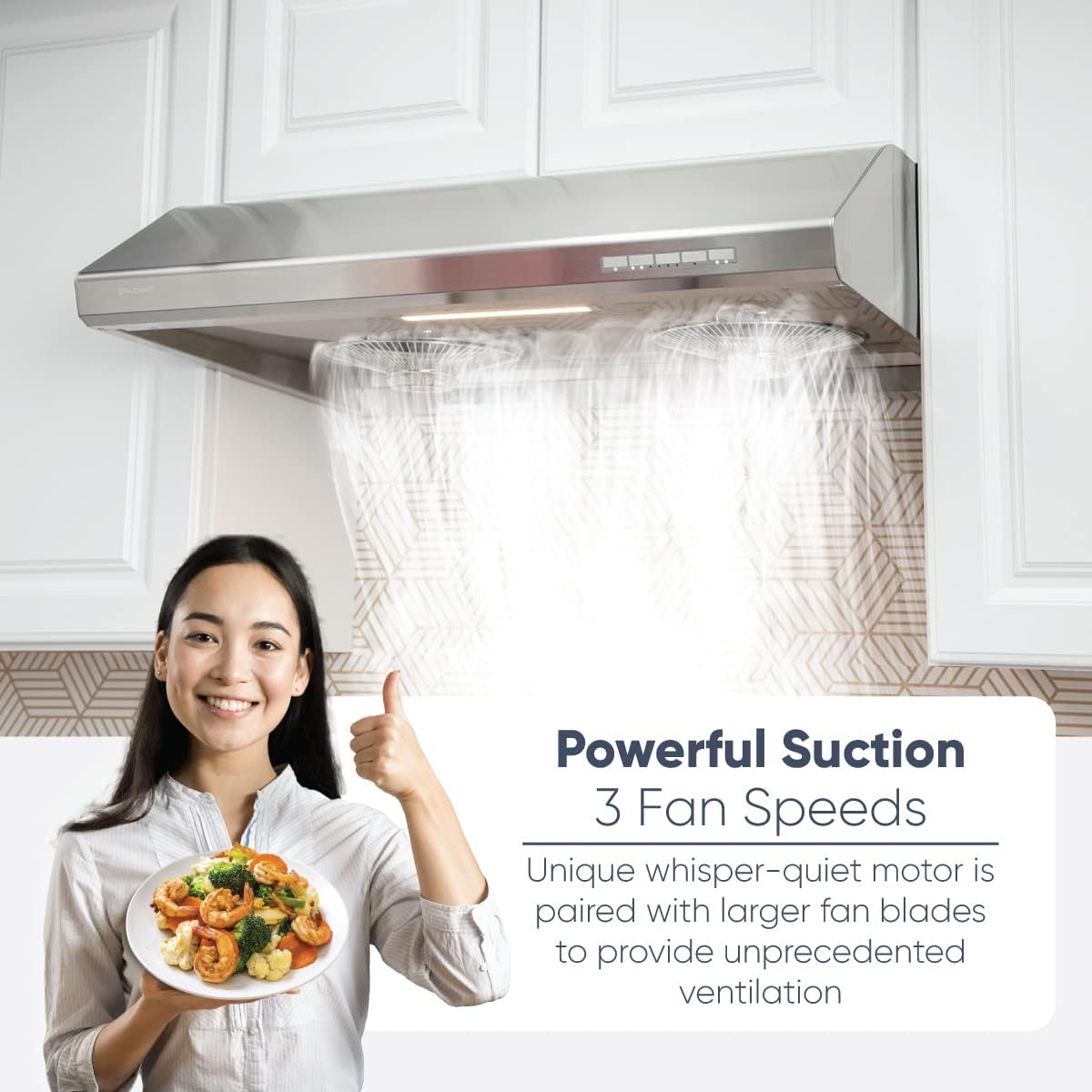 30'' Under Cabinet Stainless Steel Range Hood with Auto Steam Cleaning Q670310