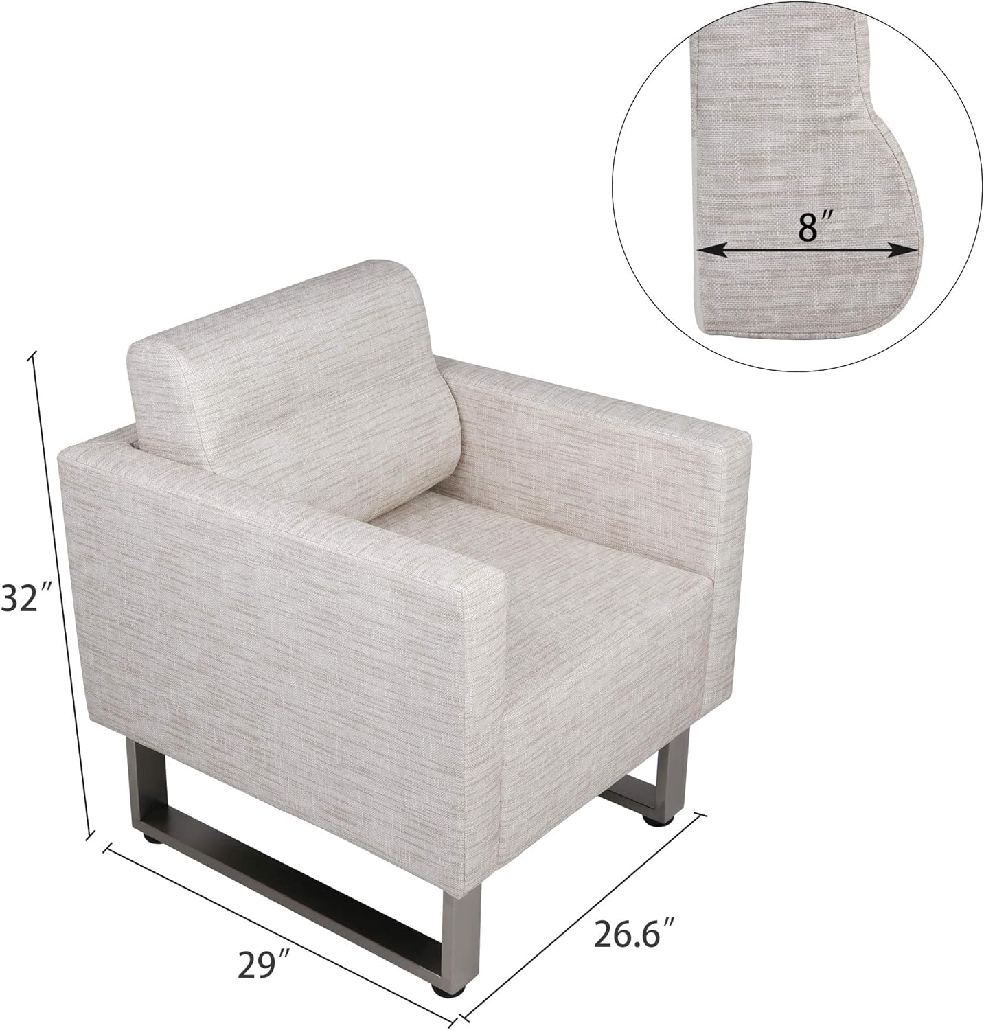 White PU Leather Club Sofa Set Of 2 C50326