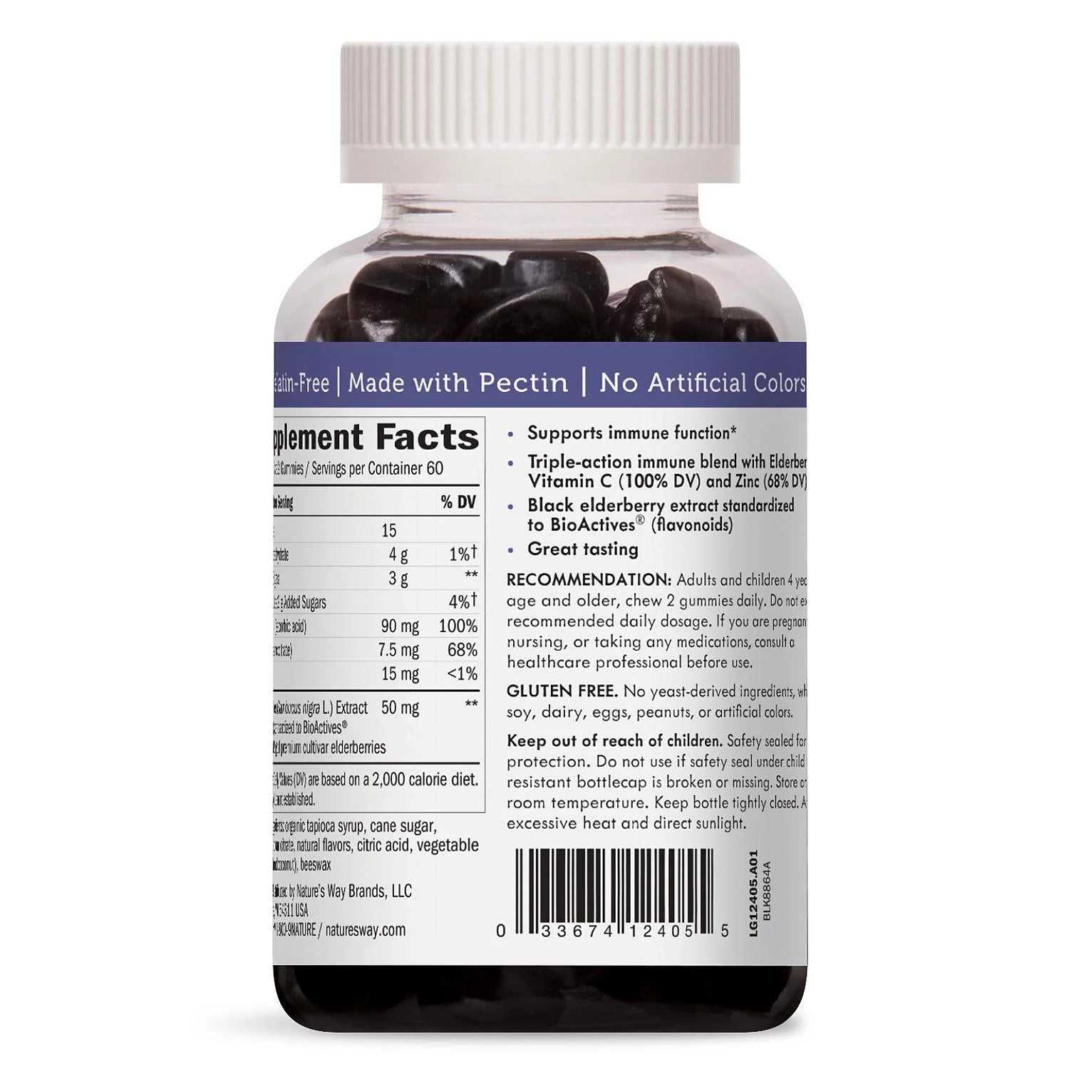 Elderberry Herbal Gummies, Gluten Free (120 Count) P3278