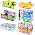 Refrigerator Pantry Organizer Bins Set of 6, Plastic (3 Medium + 3 Large) A646