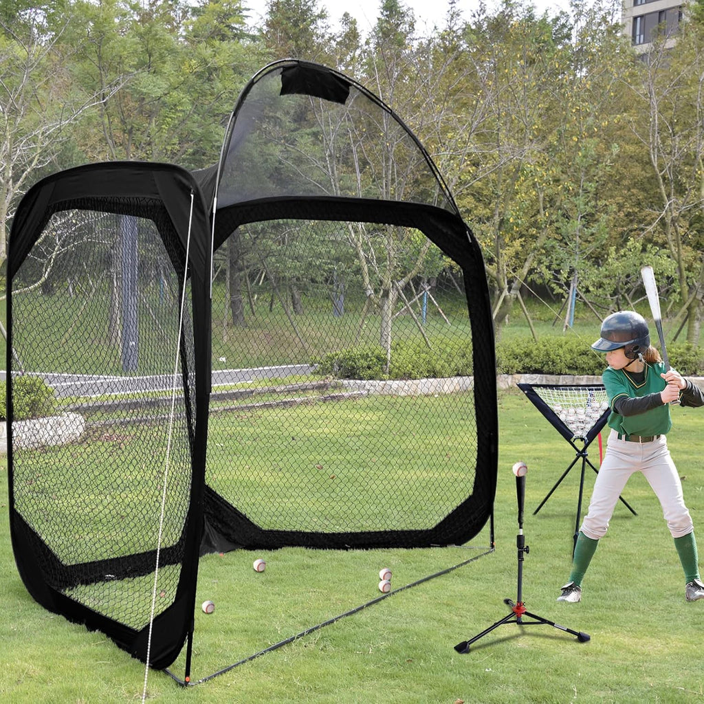 12 X6 X9.5FT Portable Baseball Batting Net with Carry Bag Q711616