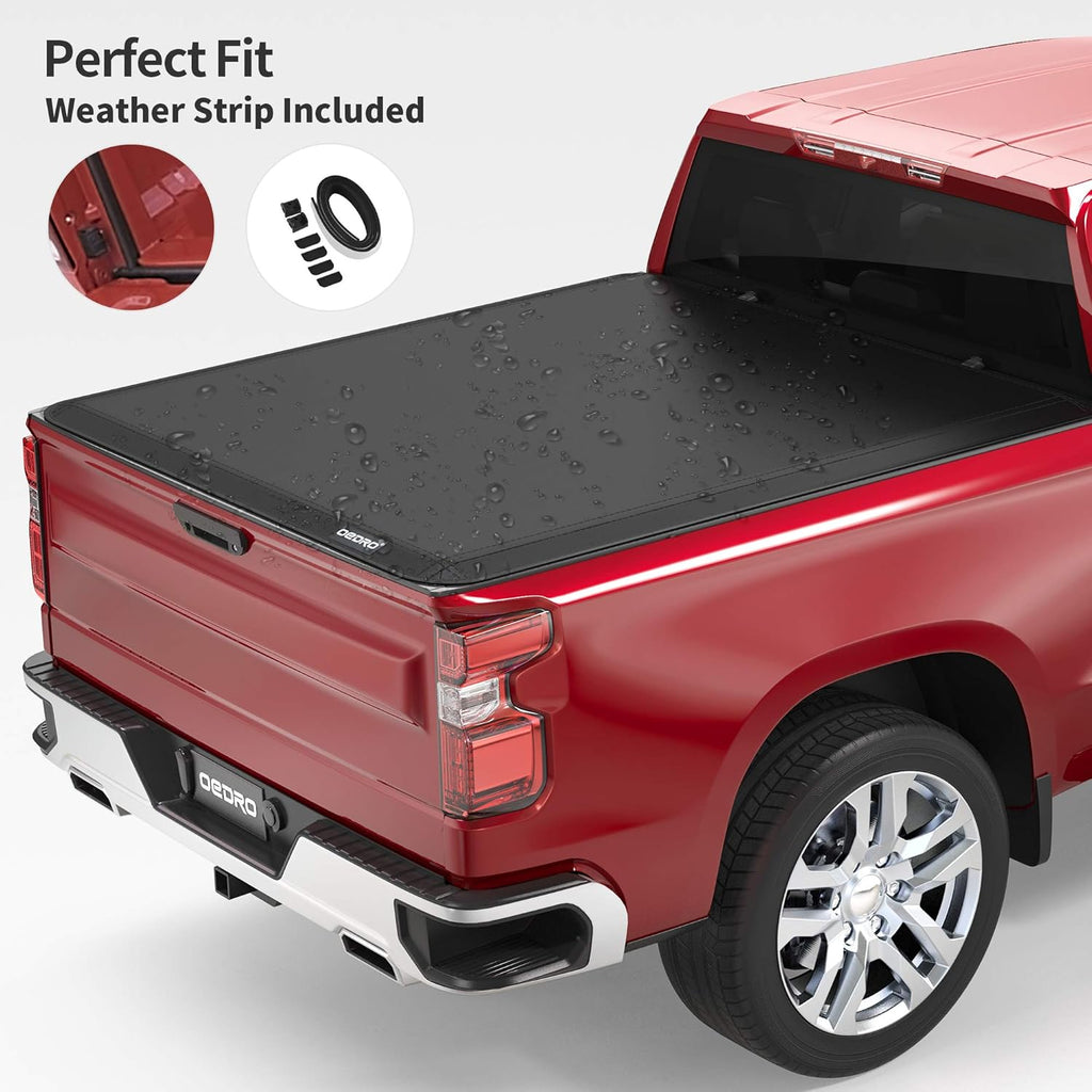 Soft Roll Up Truck Bed Tonneau Cover for 2019-2022 Chevy Silverado / GMC Sierra 1500, Fleetside 6.6 ft Bed A4142