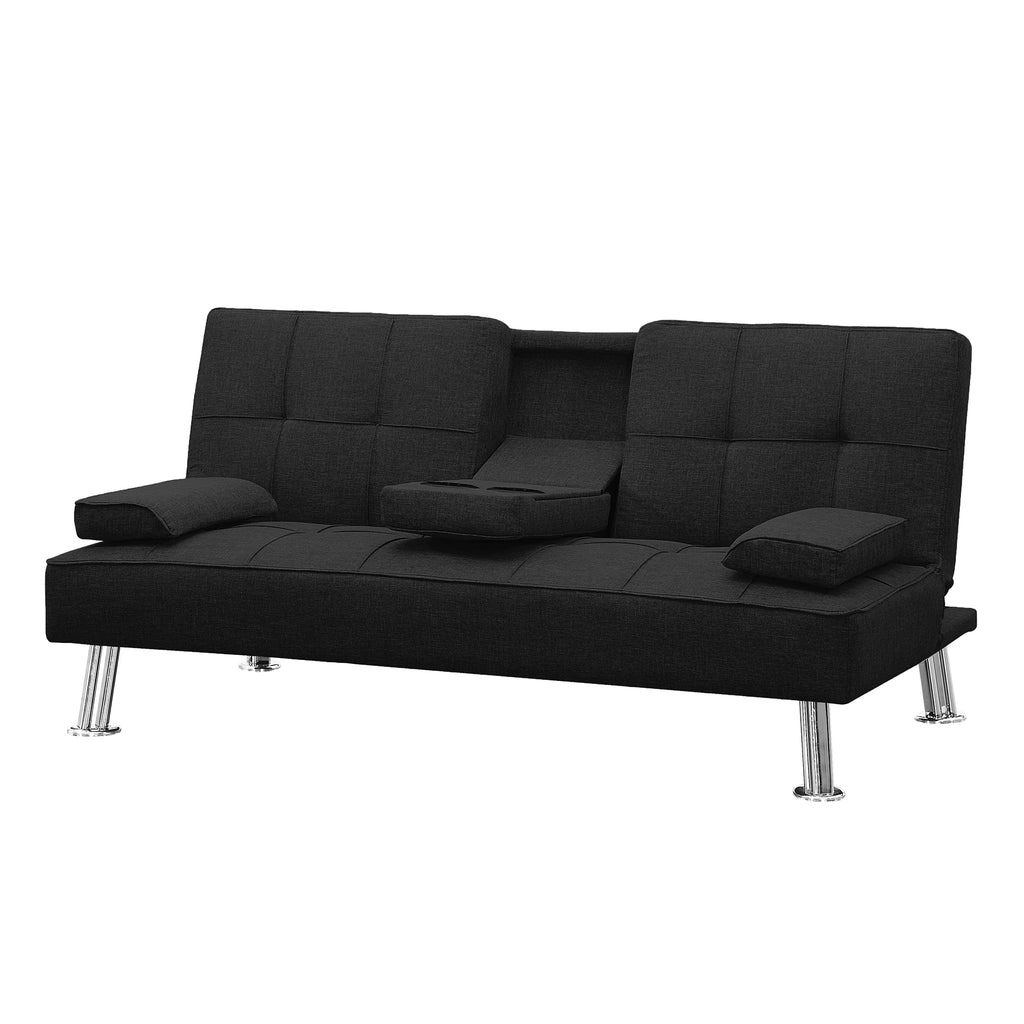 Convertible Folding Futon Sofa Bed with Cup Holders I747602
