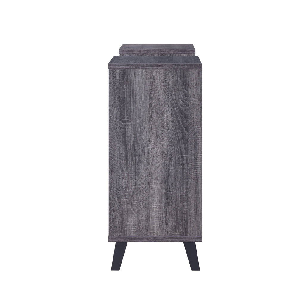 White Oak 6-Shelf Console Table V897