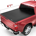 Soft Roll Up Truck Bed Tonneau Cover for 2019-2022 Chevy Silverado / GMC Sierra 1500, Fleetside 6.6 ft Bed A4142