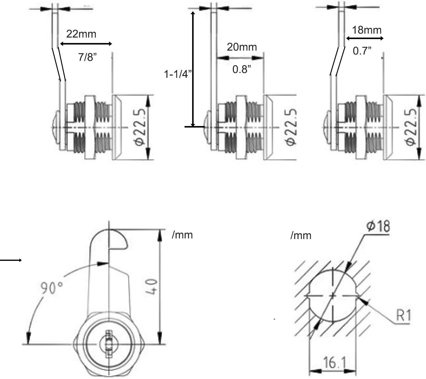 7/8 RV Storage Door Locks Keyed Alike 12 Pack 24 Keys L31251