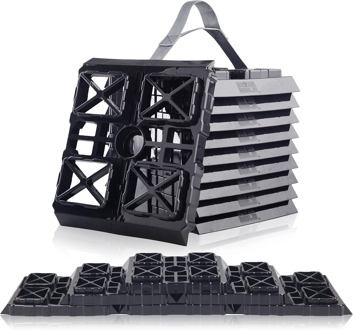 10 Pack RV Leveling Blocks with Carrying Strap L356235