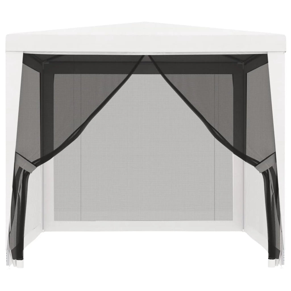 White Party Tent with 4 Mesh Sidewalls J6627