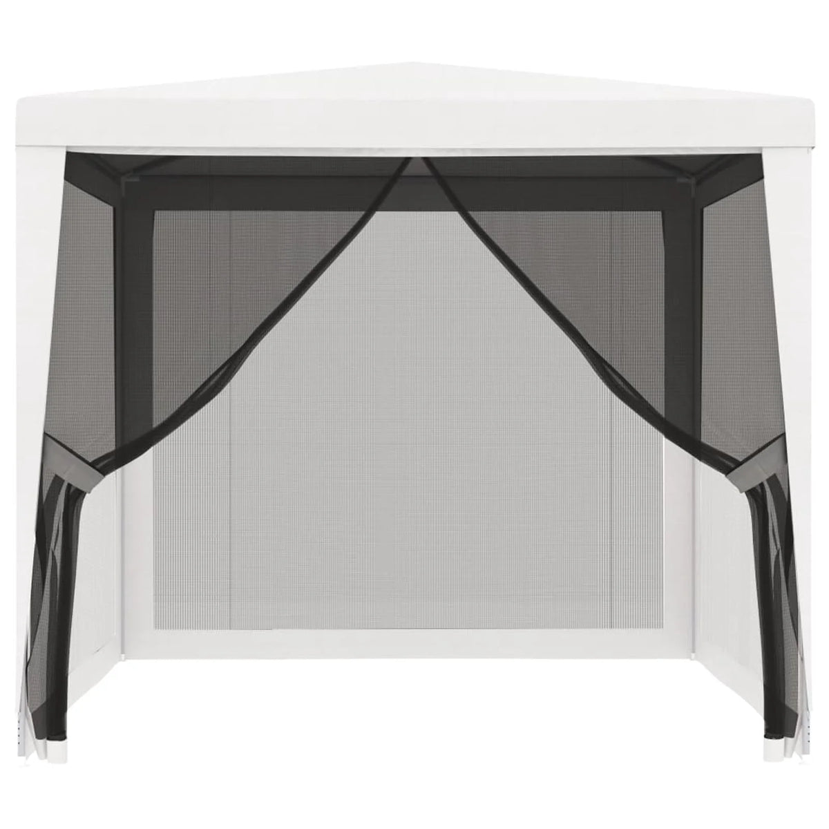 White Party Tent with 4 Mesh Sidewalls J6627