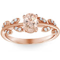 1 Ct Oval Morganite & Diamond Vine Ring in 14k Rose Gold Z97782