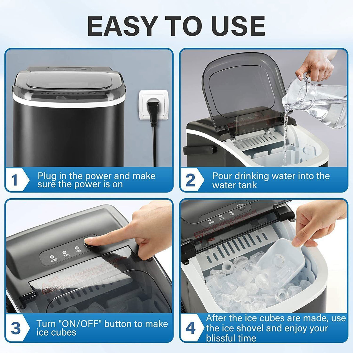 Compact Self-Cleaning Ice Maker O45639