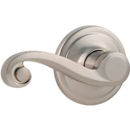 Satin Nickel Hall and Closet Passage Leverset F8432