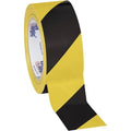 Black/Yellow Striped Vinyl Safety Tape 2x22 x 36 Yard Roll (24 Roll/Case) I3937