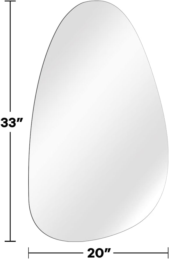 Irregular 20 x 33 Inch Wall Mounted Frameless Mirror J743123