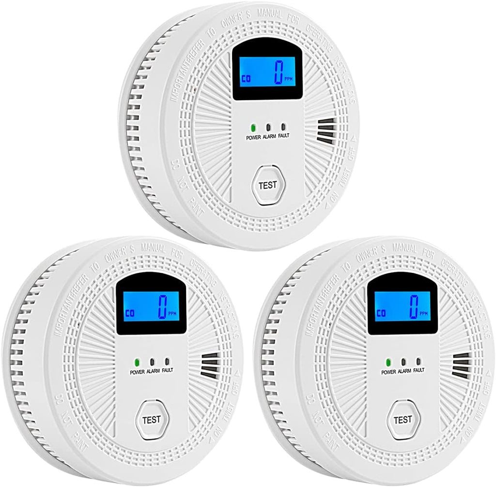 3 Pack Smoke and Carbon Monoxide Detector with LCD Display K792188