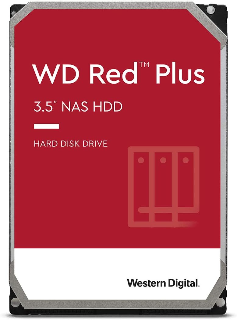 1TB WD Red Plus NAS Internal Hard Drive HDD 5400 RPM SATA 6 Gb/s CMR 64 MB Cache 3.5" Pack of 2 I172