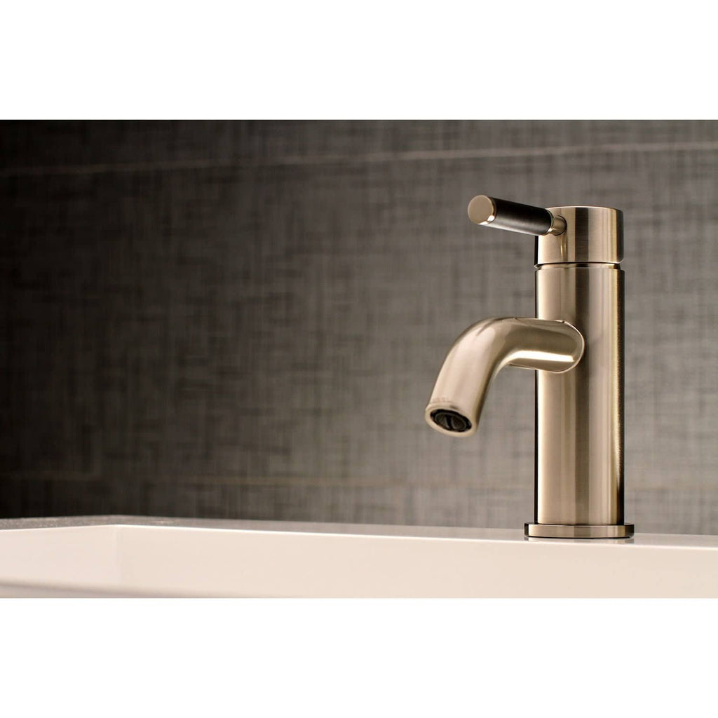 Matte Black Brushed Nickel Single-Handle Bathroom Faucet with Push Pop-Up O5271