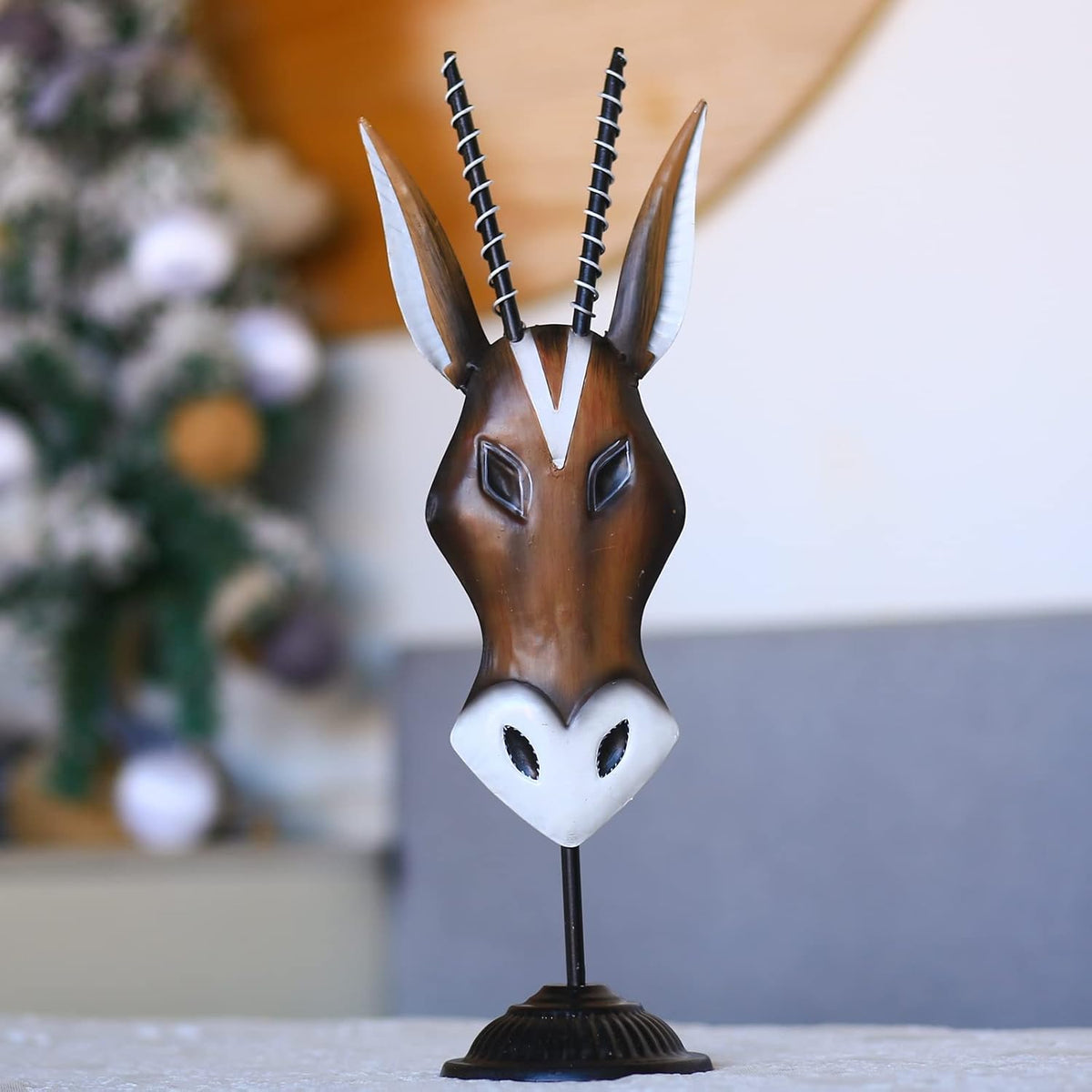 Deer Antelope Giraffe and Zebra Head Sculpture Statue, 17 to 19 Inches N2993