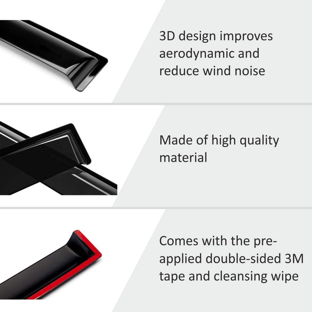 4 Pieces Black Rain Guards for Jeep Compass R117626