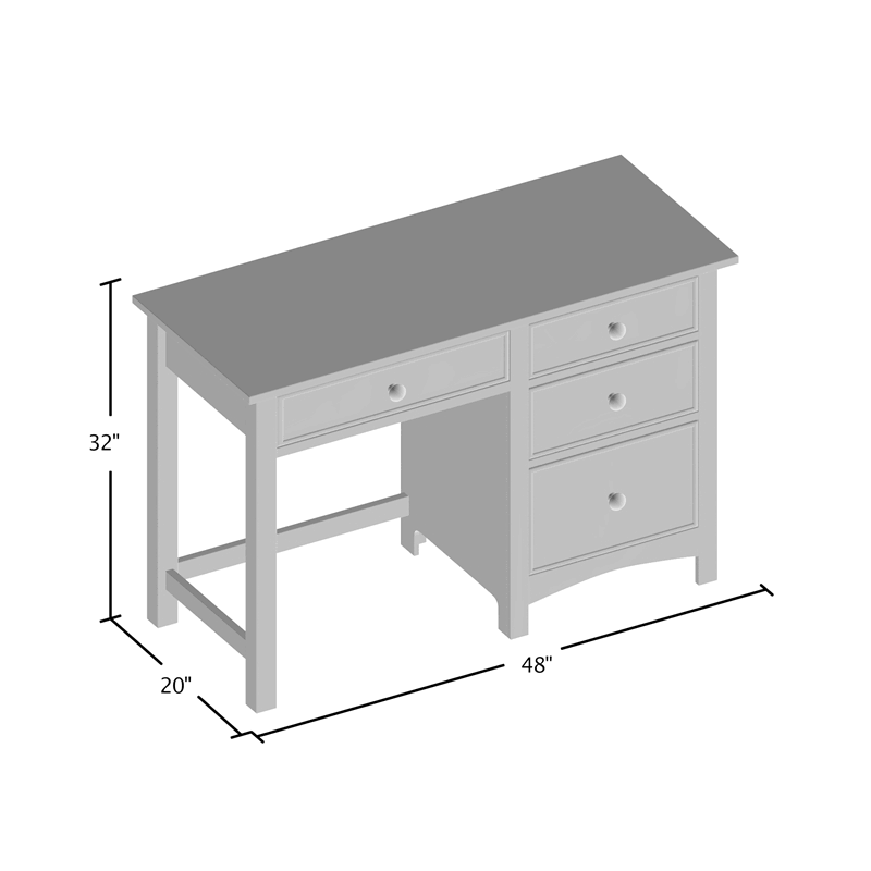Dark Walnut Solid Wood Kids Desk L119881