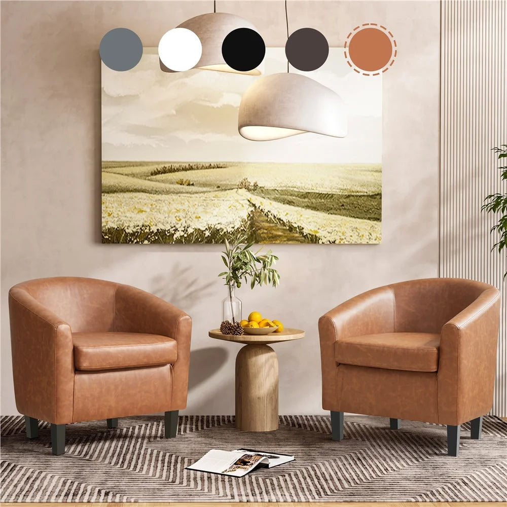 Brown Faux Leather Accent Chair X12042