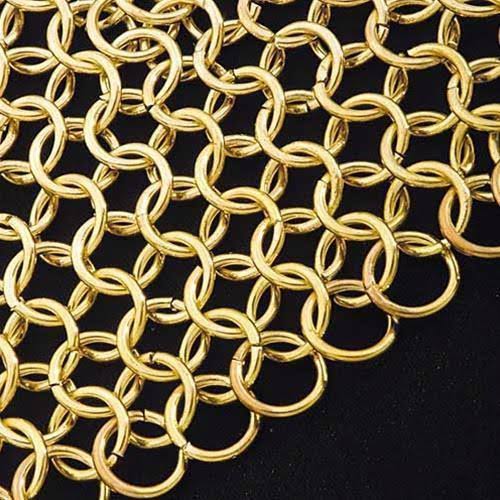 Plated Brass Mail Armor Coif E278