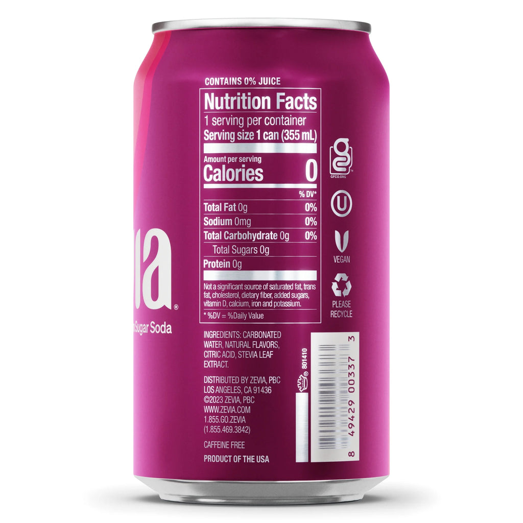 Zero Sugar Black Cherry Soda, 12 Fl Oz (Pack of 24) Y61221