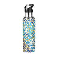 Green Brown Leopard Stainless Steel Vacuum Insulated Water Bottle 20 OZ I2709