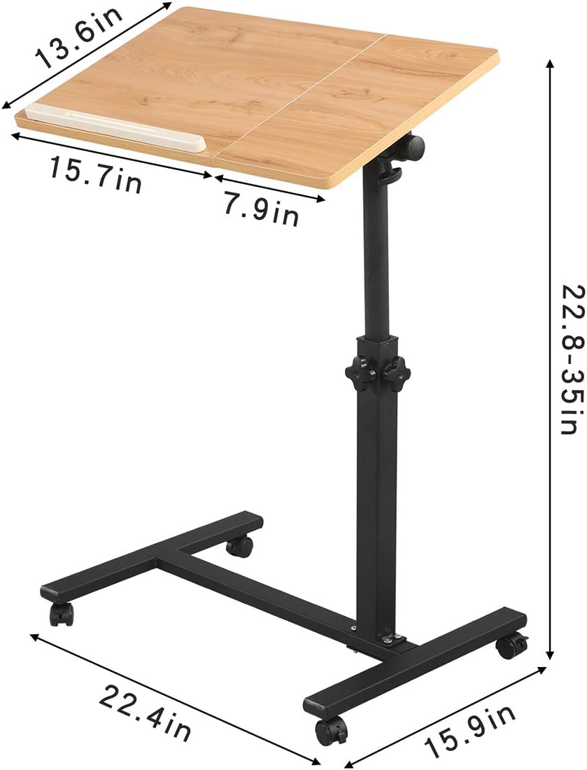Adjustable Rolling Laptop Desk with Wheels W1548