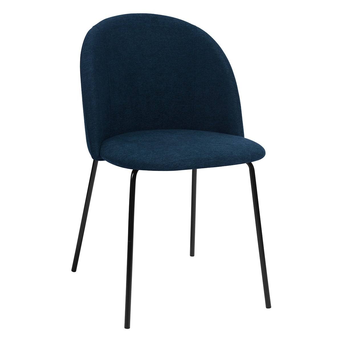 Navy Blue Fabric Dining Chairs (Set of 2) Q244418
