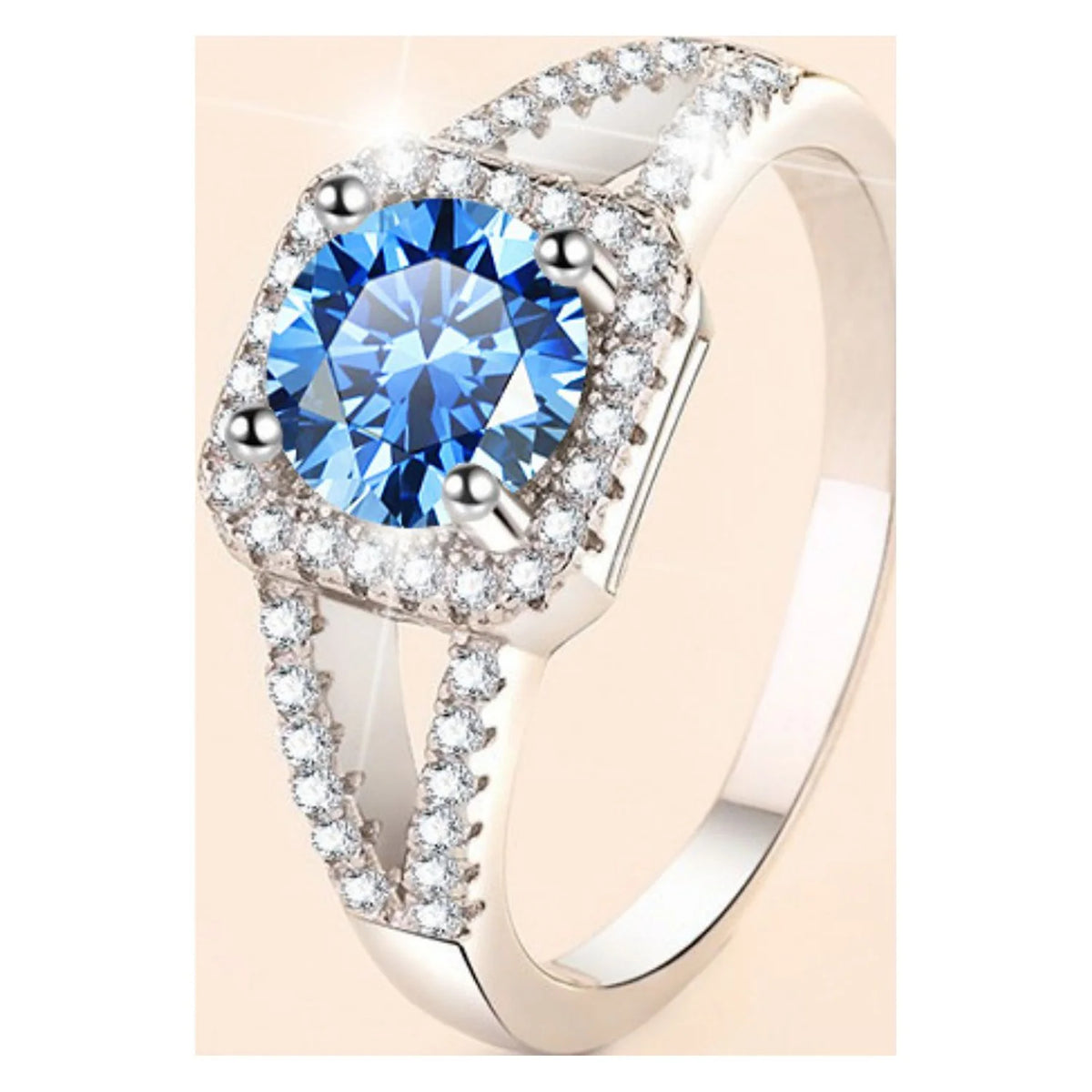 1ct Round Cut Moissanite Engagement Ring S925 Sterling Silver I29557