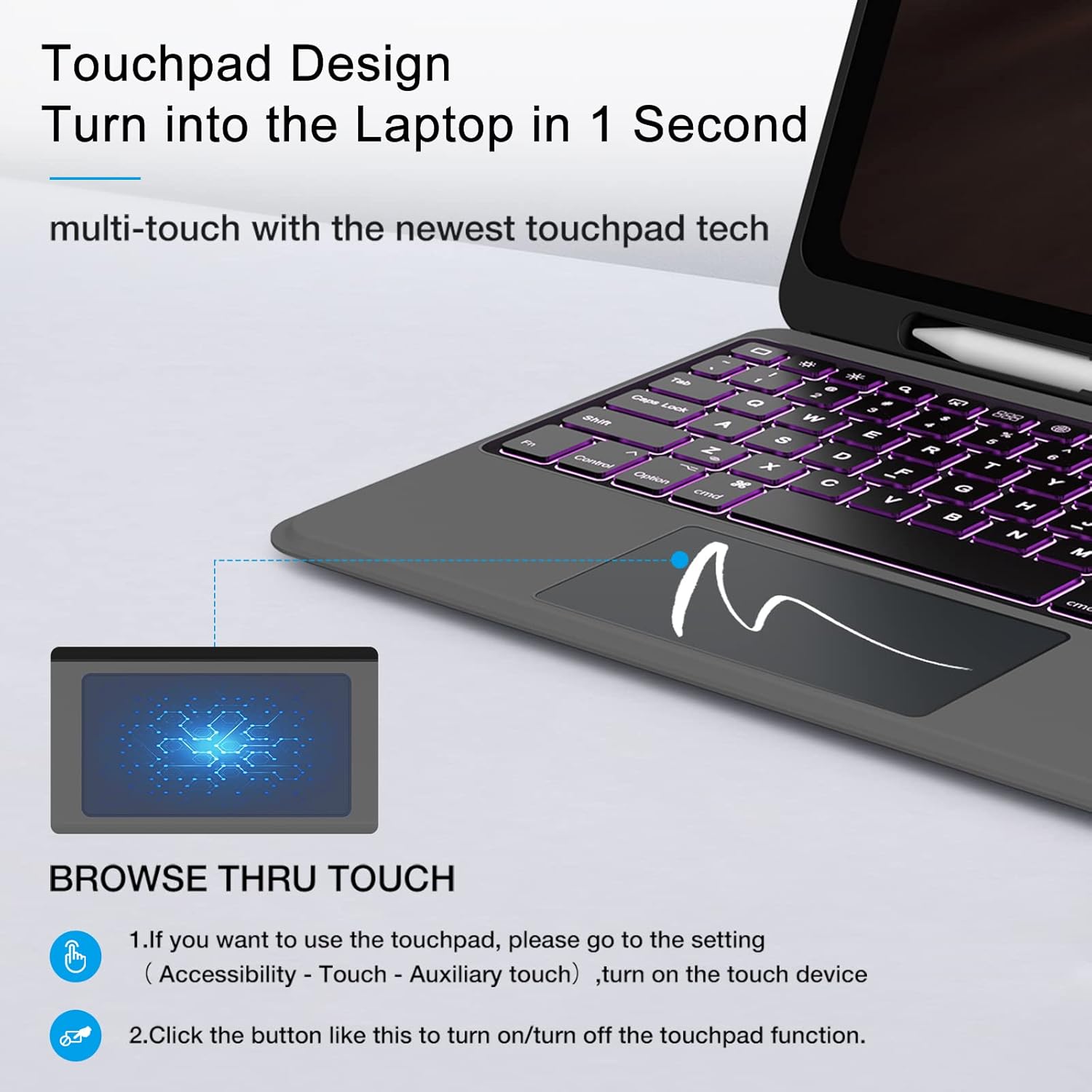 Leather Folio Case with Keyboard for iPad Pro 12.9 inch I8793