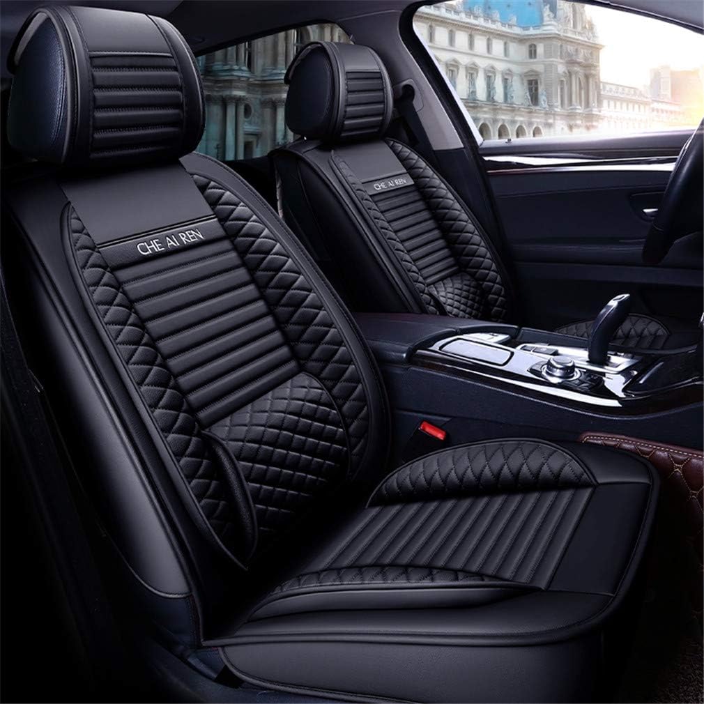 5 Car Seat Covers Full Set Waterproof Faux Leather Black U222