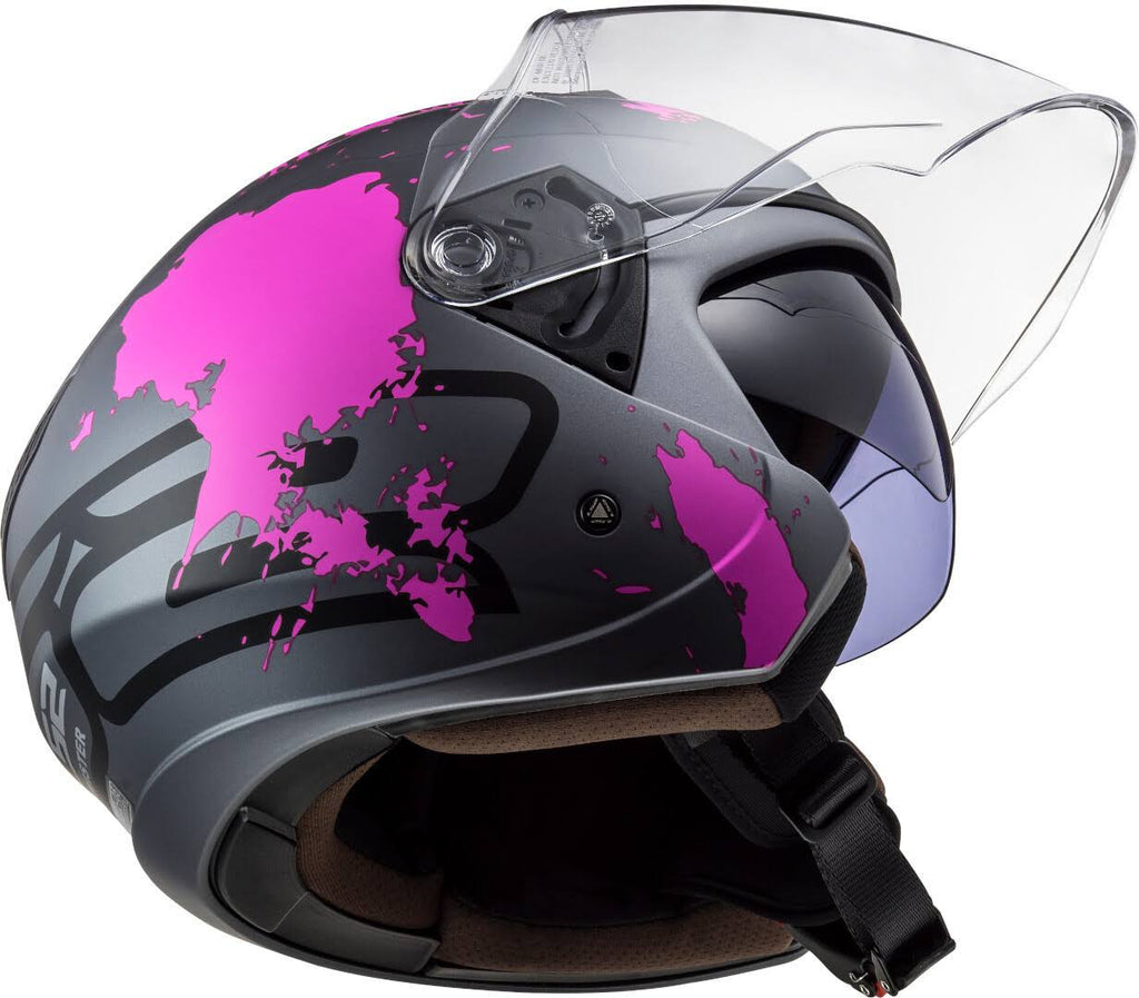 Black-Pink XL Jet Helmet Q824