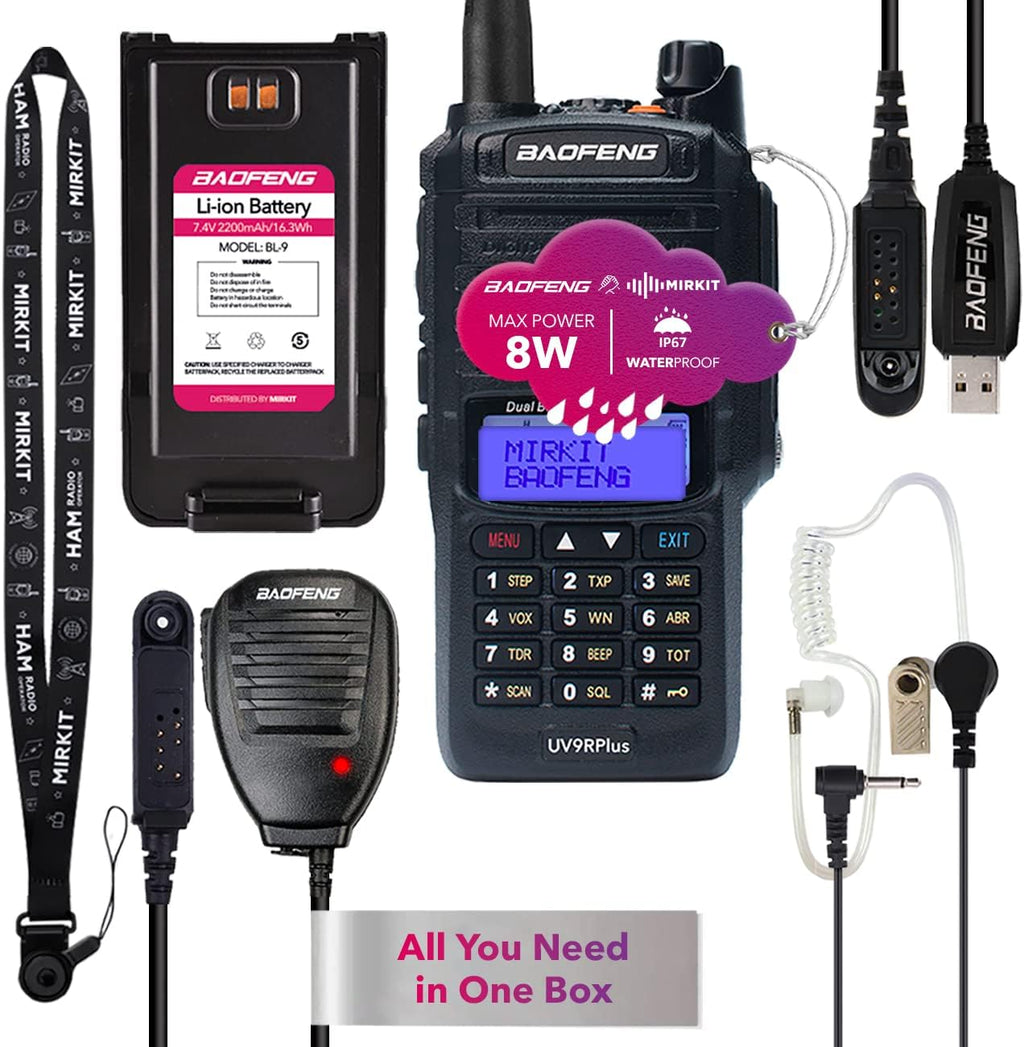 2 Way Radio with USB Programming Cable, 2200mAh Battery, Mic & Earpiece, Pack of 2 J8513