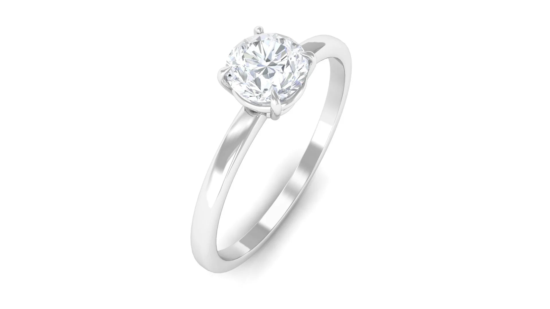 925 Sterling Silver Lab Grown Diamond Solitaire Ring Q14856