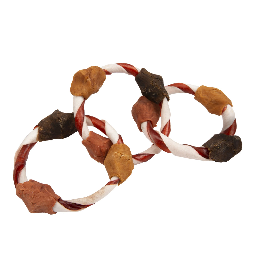 Triple Flavor Chew Rings 4 Count Dog Snack Q839