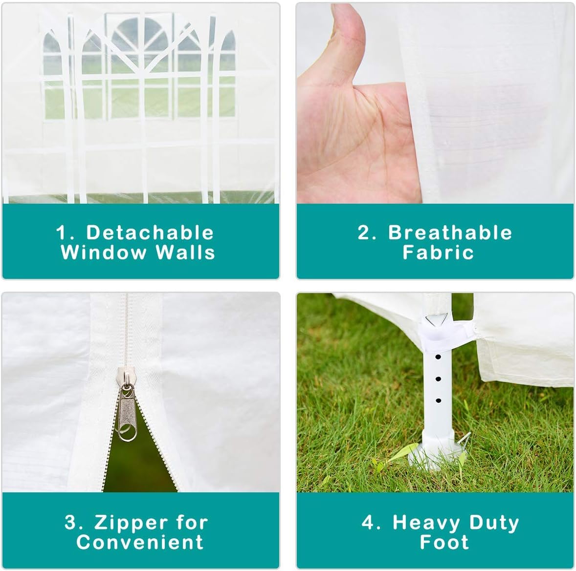 White 10x20 Outdoor Tent Canopy with Removable Sidewalls C109263
