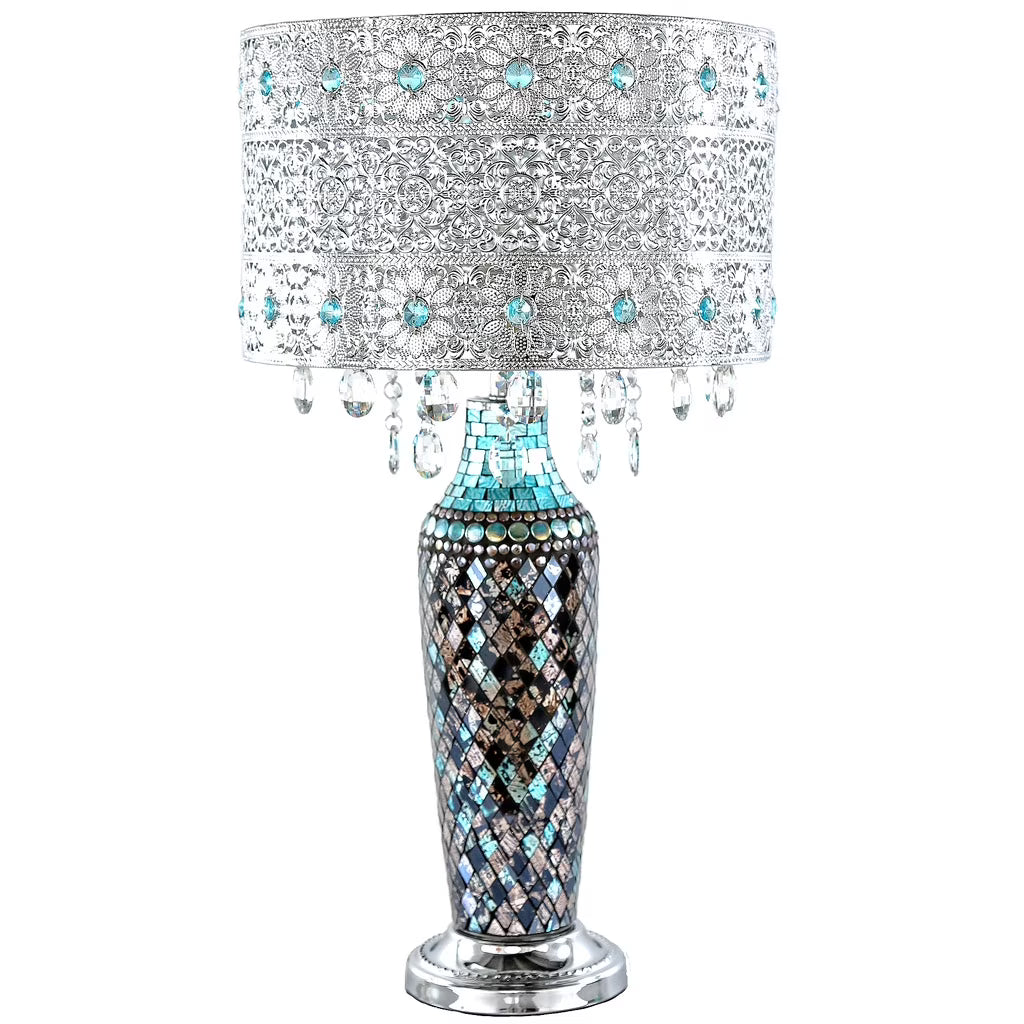 Turquoise Crystal Table Lamp O549