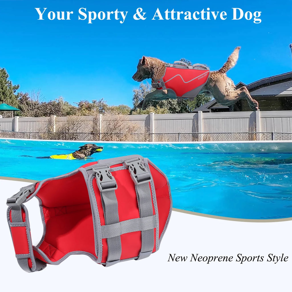 Red Neoprene Dog Life Jacket K13243