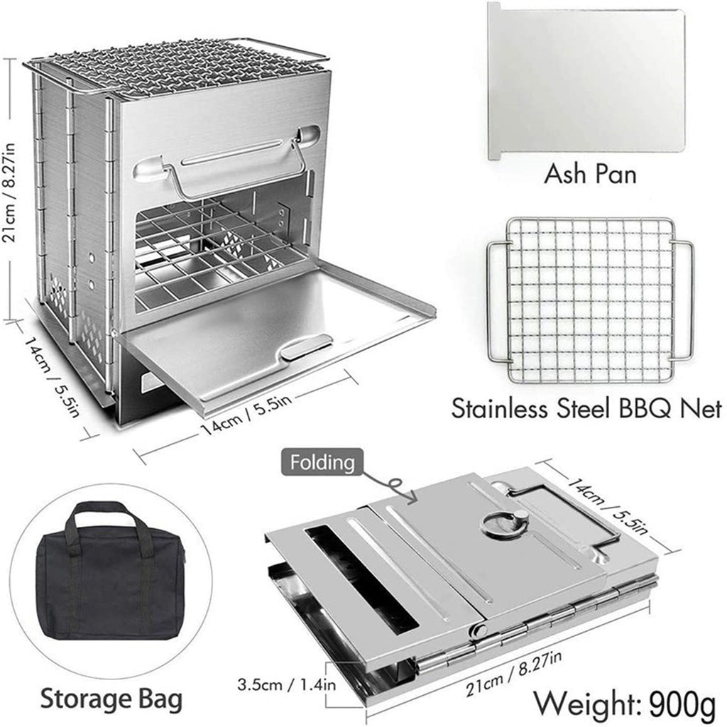 Stainless Steel Wood Burning Camping Stove F8927