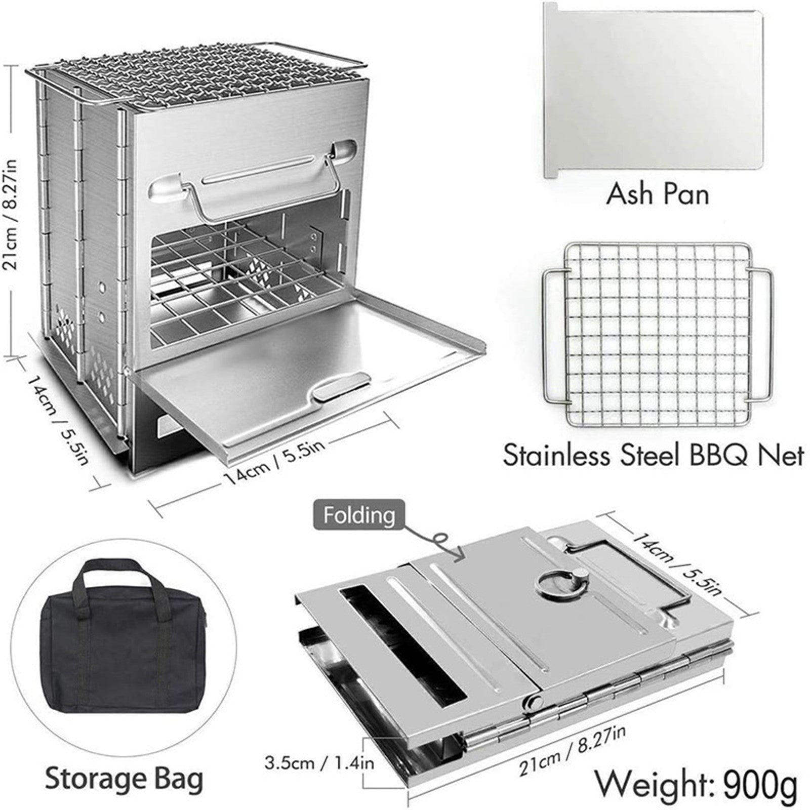 Stainless Steel Wood Burning Camping Stove F8927