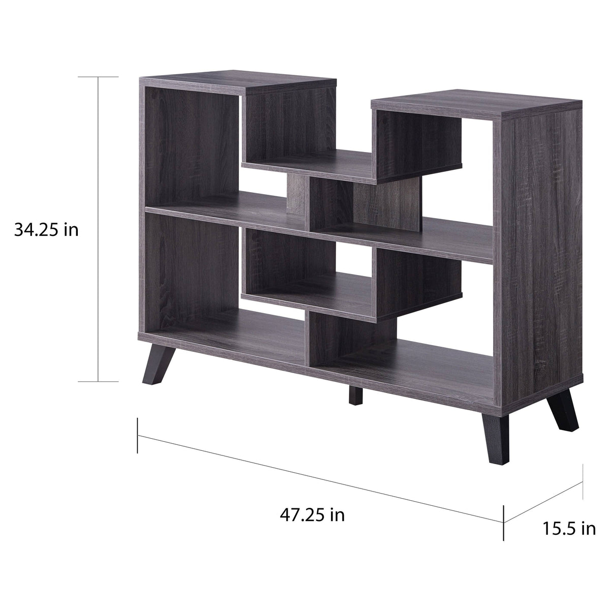 White Oak 6-Shelf Console Table V897