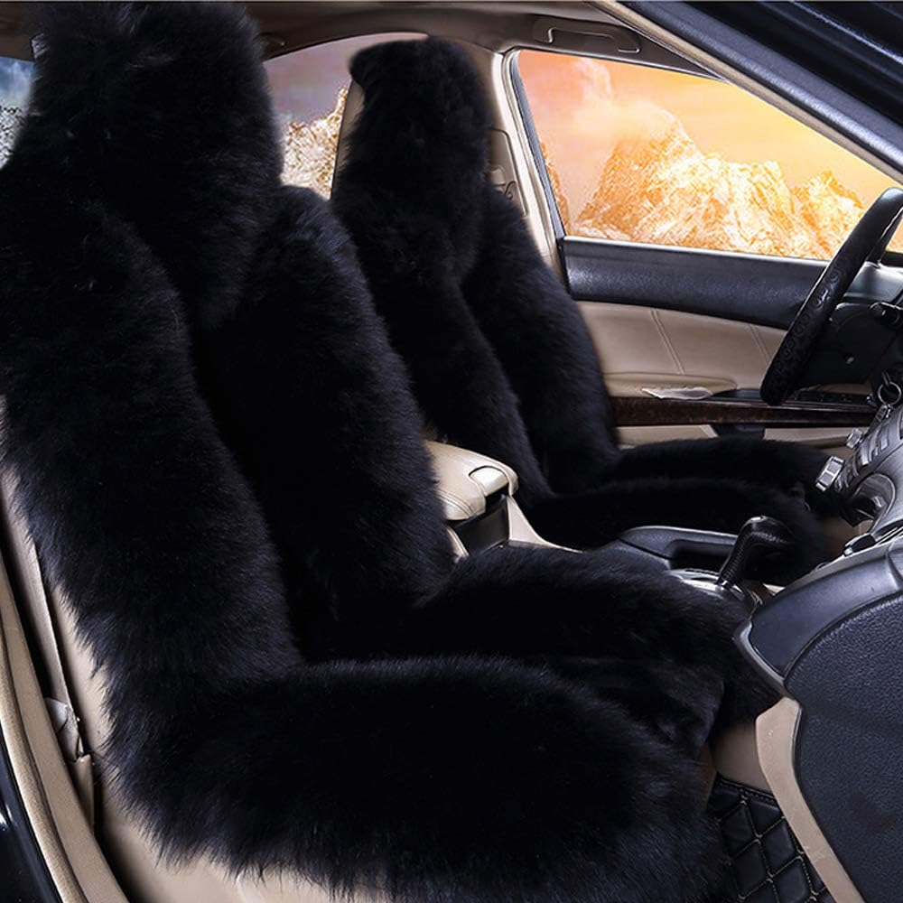 Black Sheepskin Car Seat Cover (1 Piece) A366129