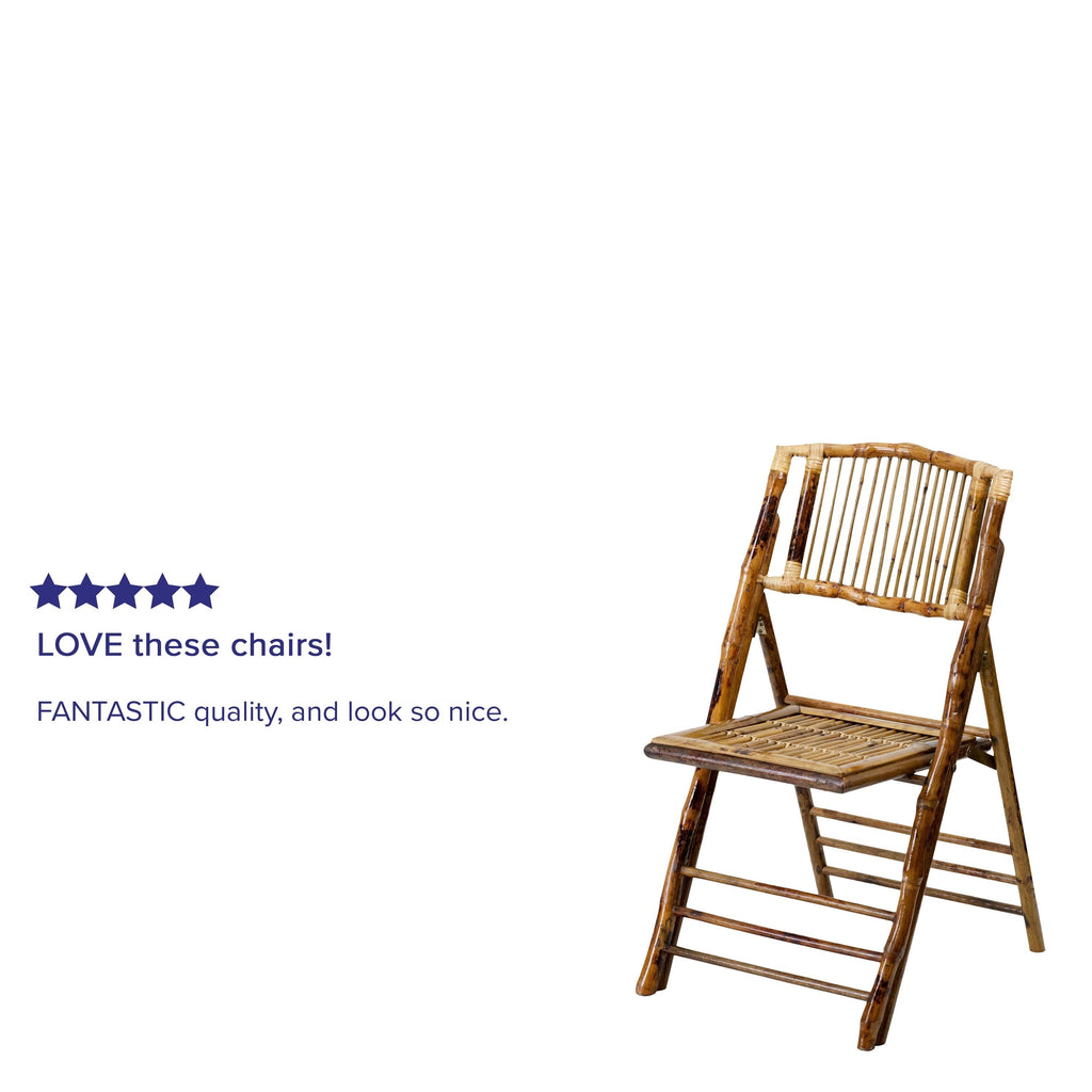 2 Pk Bamboo Wood Folding Chair H154