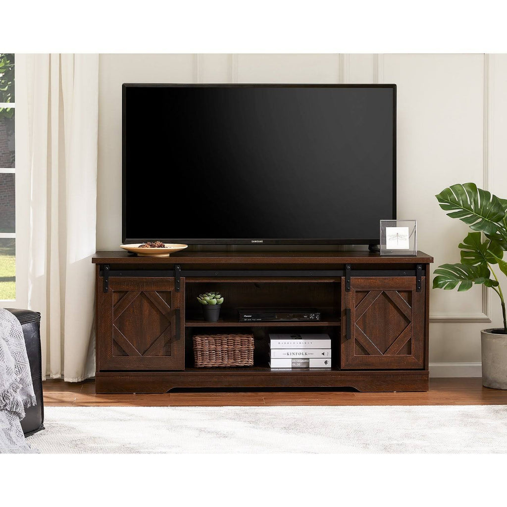 Rustic Grey Wash Wood TV Stand Storage Cabinet H76144