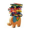Wooden Stackable Building Blocks Set Balancing Games Playset Toys Educational Toys for Kids Children(Elephant) Z543696