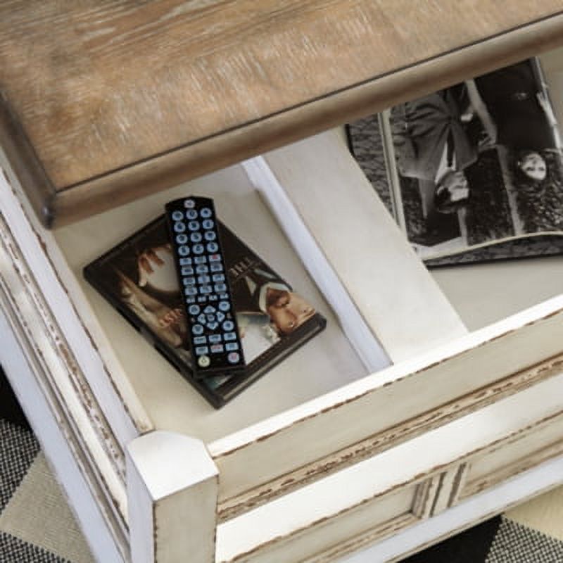 White/Brown Lift Top Coffee Table D985