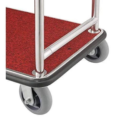 Silver Stainless Steel Bellman Cart with Rubber Casters R88490